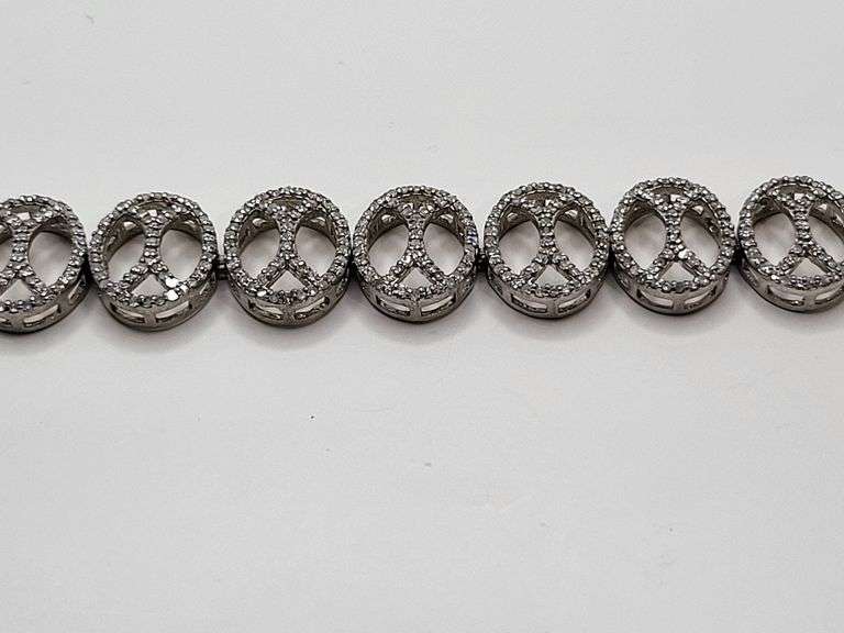 Elegant over 3.65ct Natural diamond flower Bracelet-  in Sterling Silver – Size 7