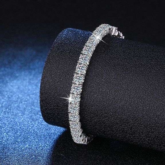 14 Kt White Gold Plated 14.5 Ctw Lab Simulated Ice White Diamond Tennis Bracelet