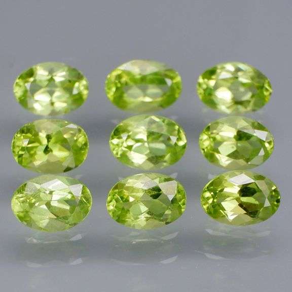 Oval cut! Untreated! Matched! 7.08ct Peridot set!