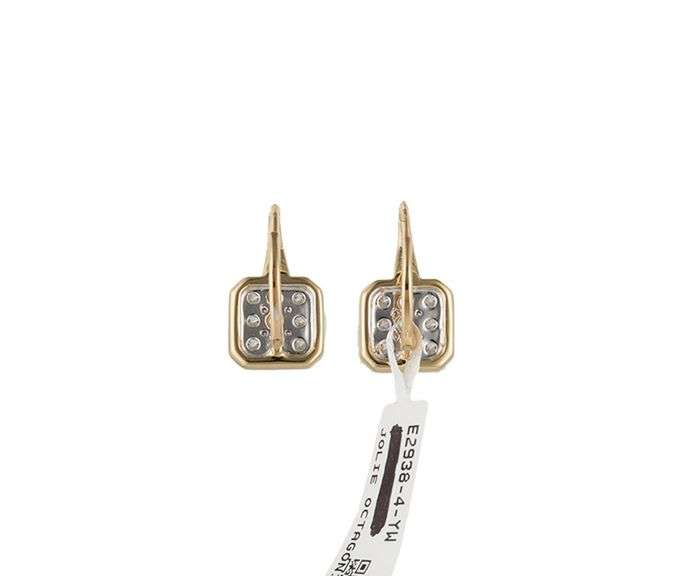 New Frederic Sage 0.91ctw Diamond Cushion Shaped Drop Earrings in 14K