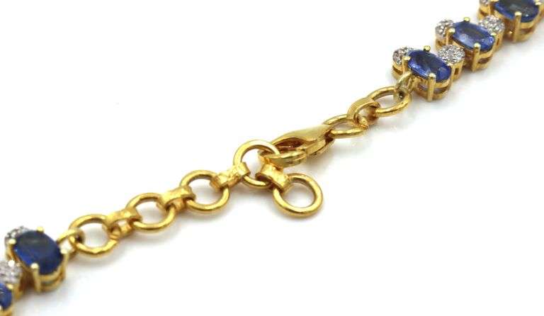 Fantastic 28.57CTW Oval Emerald-Cut Kyanite & 2.75CTW Diamond Necklace in 14K Yellow Gold Over Sterl