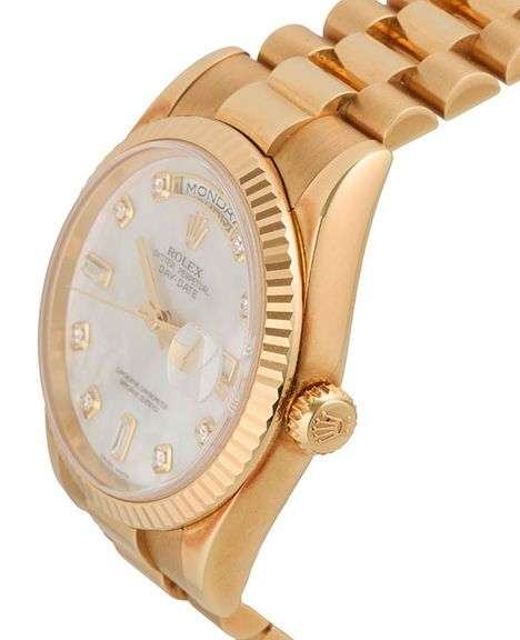 Rolex President Day-Date 118238, 36mm, Diamond MOP Dial, 18K Yellow Gold Watch