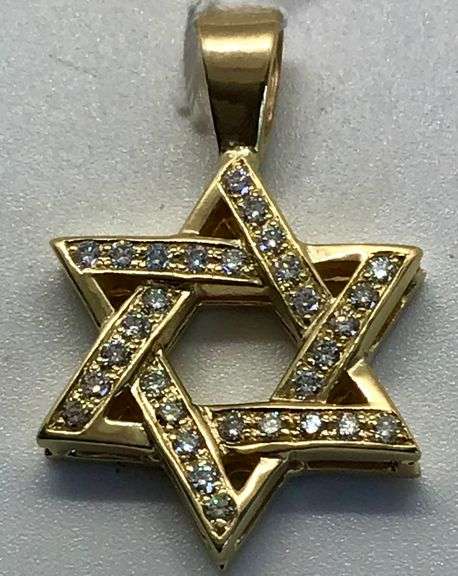 14K Yellow Gold Star of David Pendant