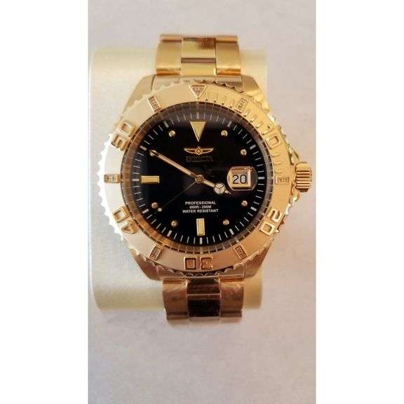 18k Invicta Pro Diver Men's Watch Diamond Accents