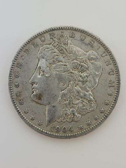 1904 O Morgan Silver Dollar, Circulated "Cleaned"