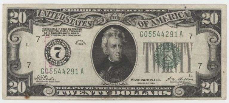 Scarce 1928 Series $20 Federal Reserve Note (7)