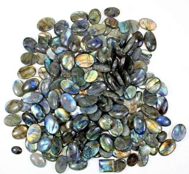 Talk about color! Look at this 2,600ct collection of Labradorite!