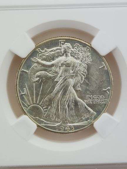 1943 Walking Liberty Half Dollar, NGC MS65