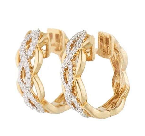New 0.50ctw Diamond Woven Braided Hoop Earrings in 14K