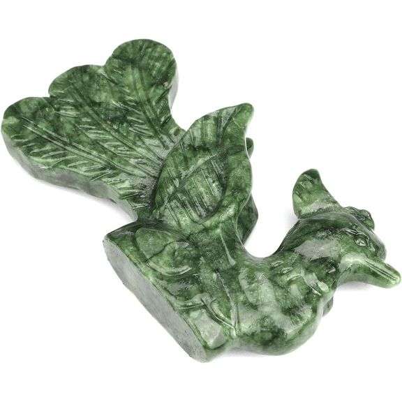 Hand-Carved Jade Phoenix Natural Stone