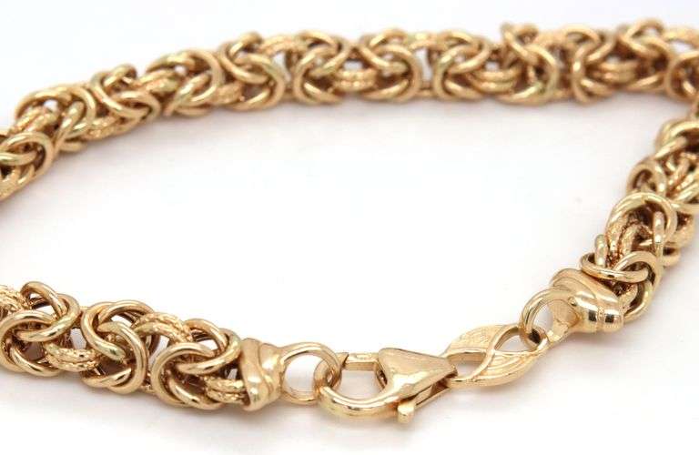Popular 14K YG Byzantine Style Bracelet