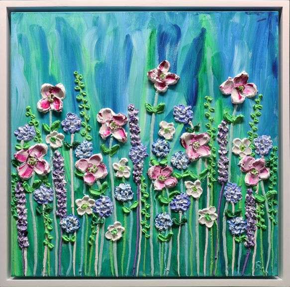 Heavy Textured Impressionistic Floral Painting