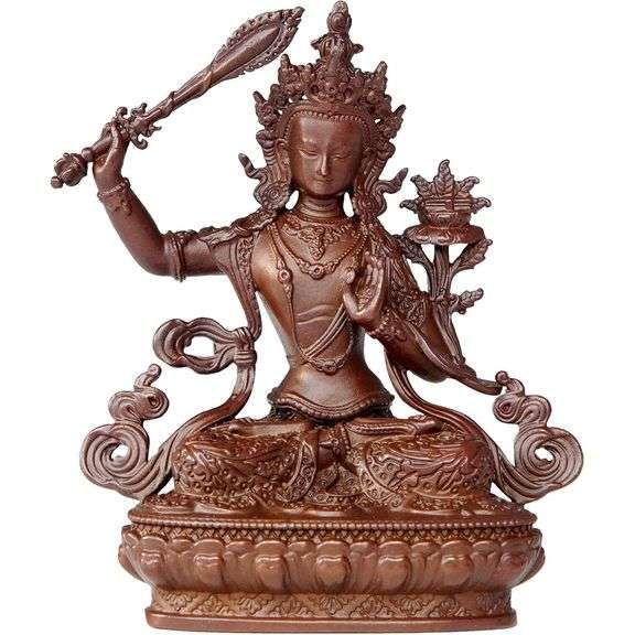 Handmade Manjusri Buddha Pure Copper