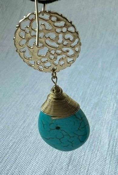 Ottoman Style Turquoise Color  Fashion  Design Earrings