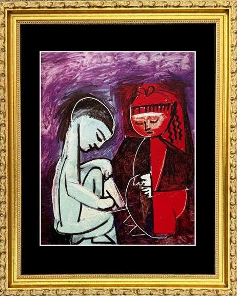 Collectible Pablo Picasso, Two Children (Claude Drawing with Paloma)
