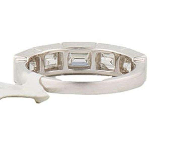 New 1.70ctw Emerald Cut Diamond Bezel Set Five Stone Band Ring in 18K