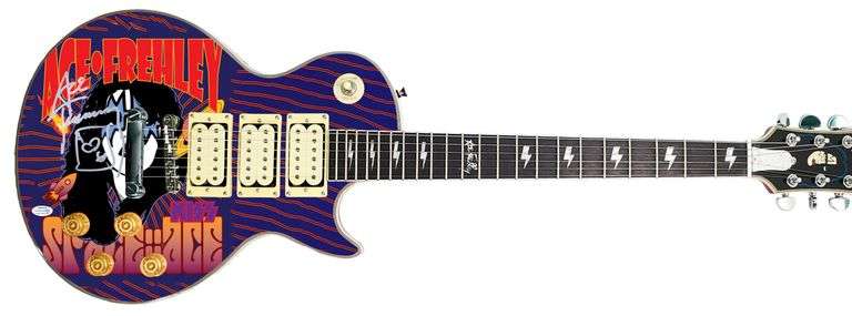 KISS Ace Frehley Autographed Custom Graphics Photo Guitar Exact Video Proof ACOA