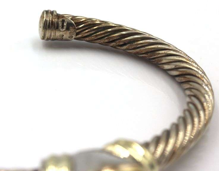 David Yurman 2-tone cable Noblesse amethyst cuff