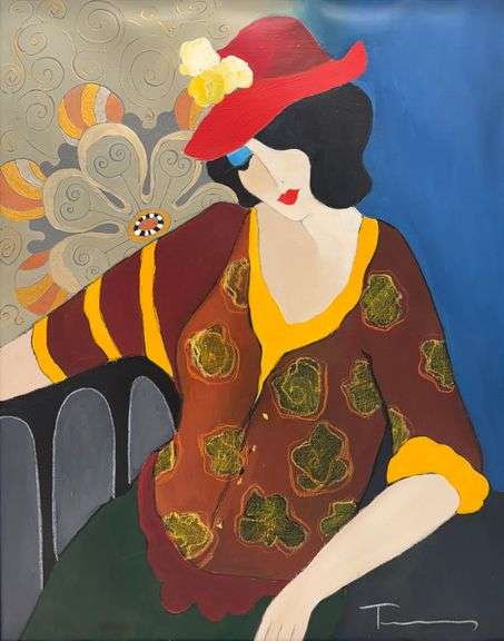 Rare Original Itzchak Tarkay Painting on Canvas Framed with Park West Gallery Certificate
