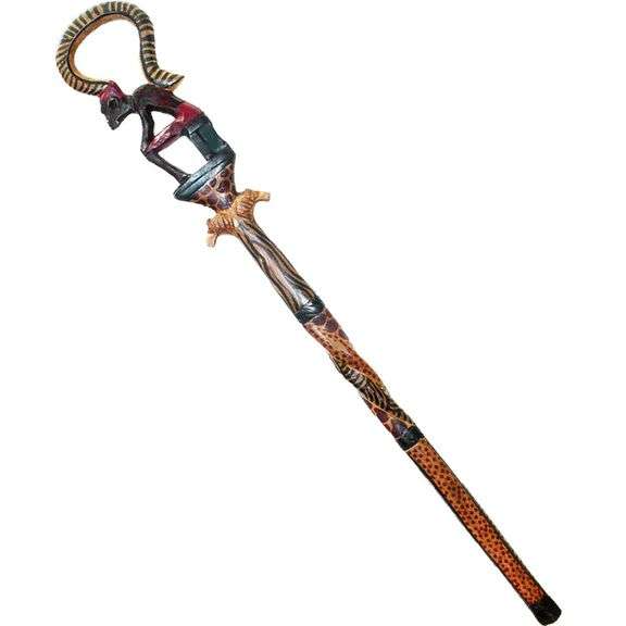 Handmade African Wood Walking Cane