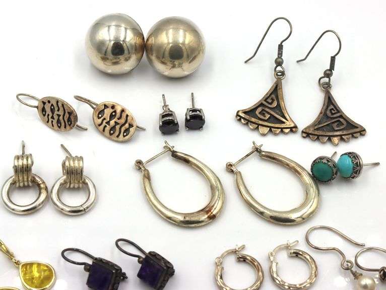 Group lot of Vintage 925 sterling silver earrings