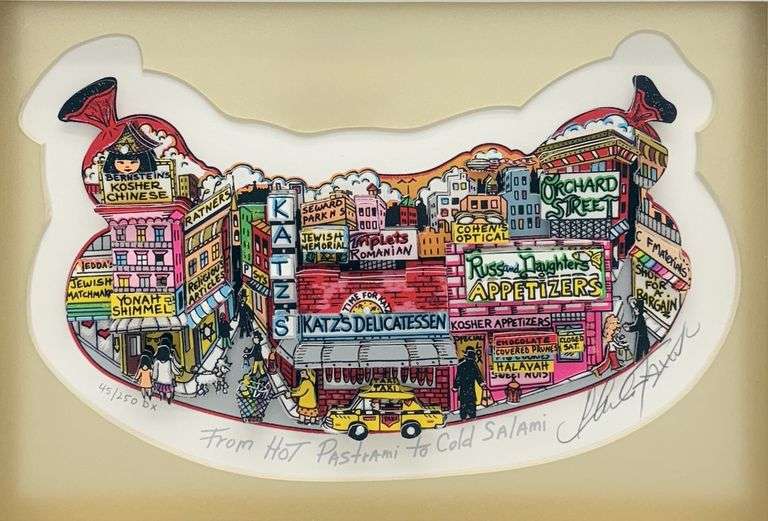 Exclusive Charles Fazzino Signed Limited Edition 3D Mixed Media 'From Hot Pastrami to Cold Salami'