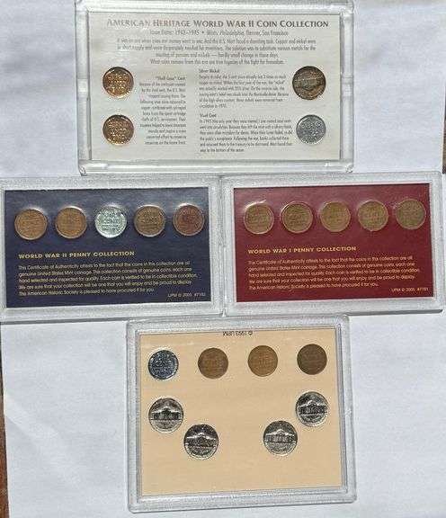 Four World War 1 &11 Penny and Nickel Sets