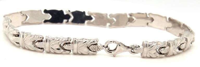 Pretty Italian Made 14K WG Stampatto Bracelet