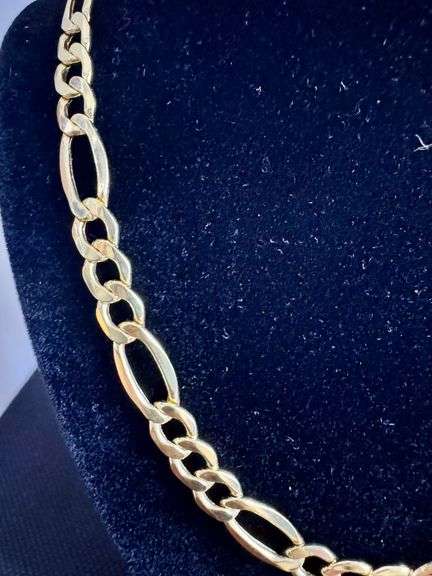 14K Yellow gold Italian Figaro link chain
