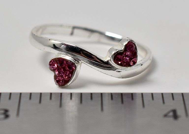 Adorable Double Heart Ring in Sterling Silver