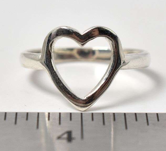 Open Face Heart Ring in Sterling Silver