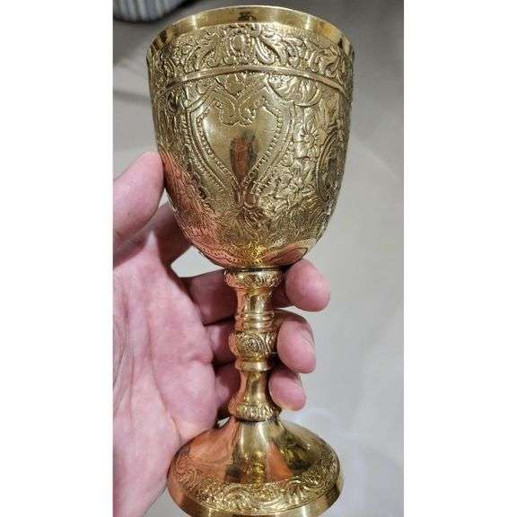 Solid Brass Medieval Chalice Goblet