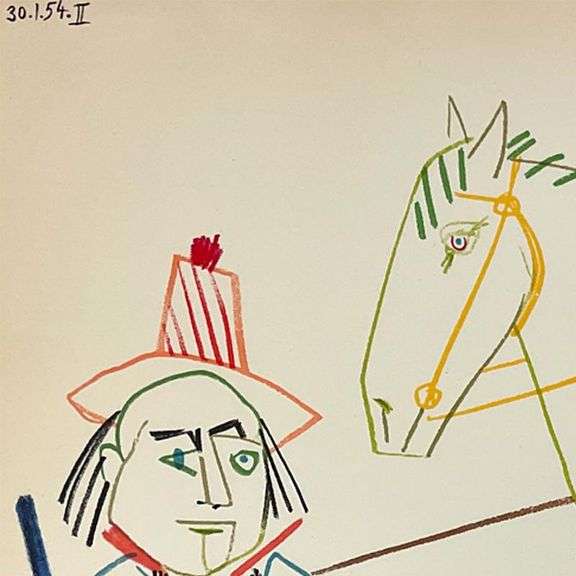 La Comedie Humaine 30.1.54-II by Picasso (1881-1973)