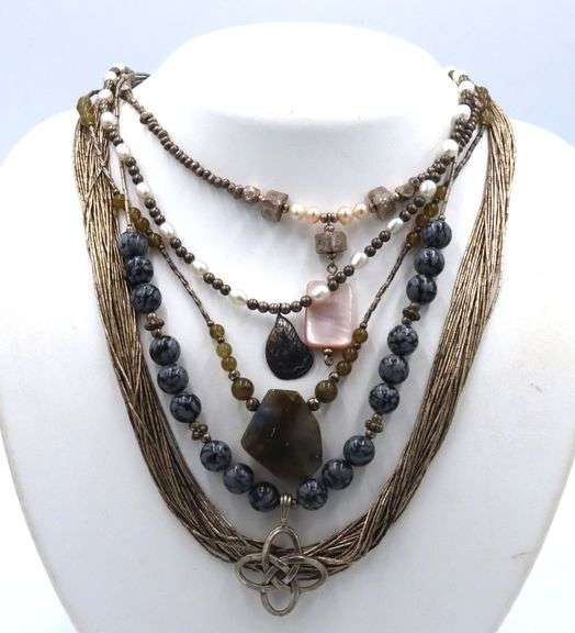 Group lot of 5 Vintage 925 sterling silver necklaces