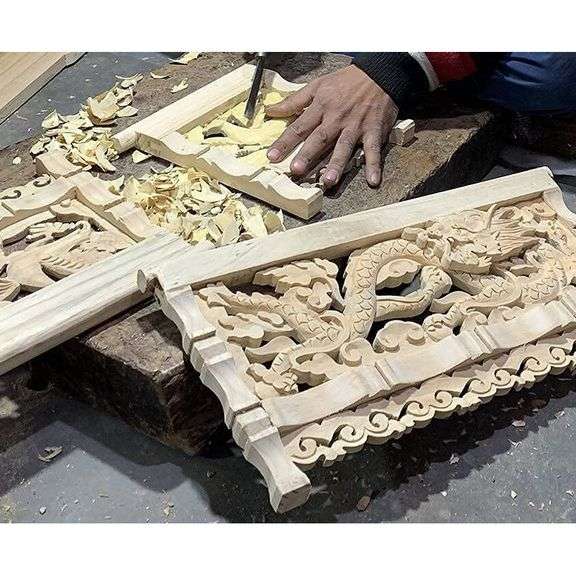 Solid Elm Wood Hand-Carved Meditation Table