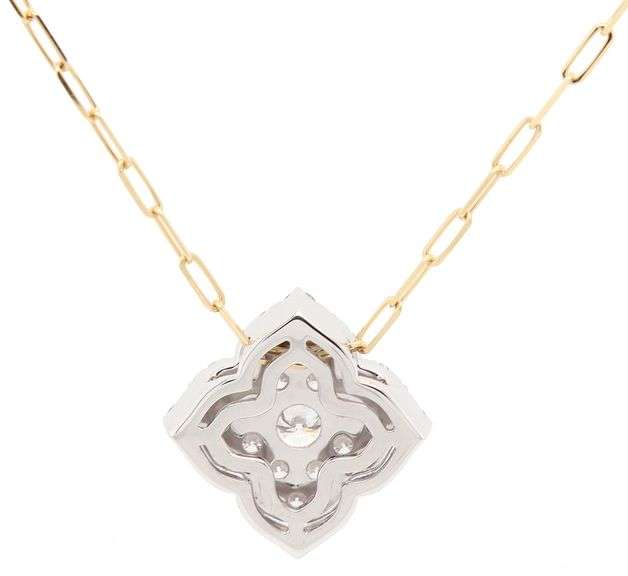 New Frederic Sage 1.09ctw Diamond Large Fleur D’mour Pendant Necklace in 14K