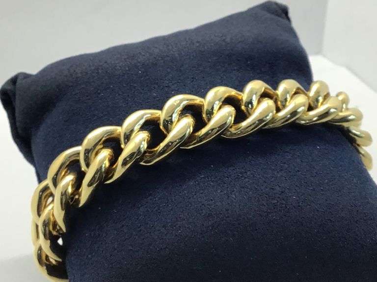 14K Yellow Gold Vintage Cuban Link Bracelet
