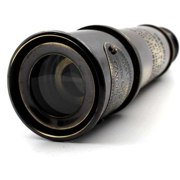 Brass Pirate Spyglass Telescope with Engraved Wooden Box