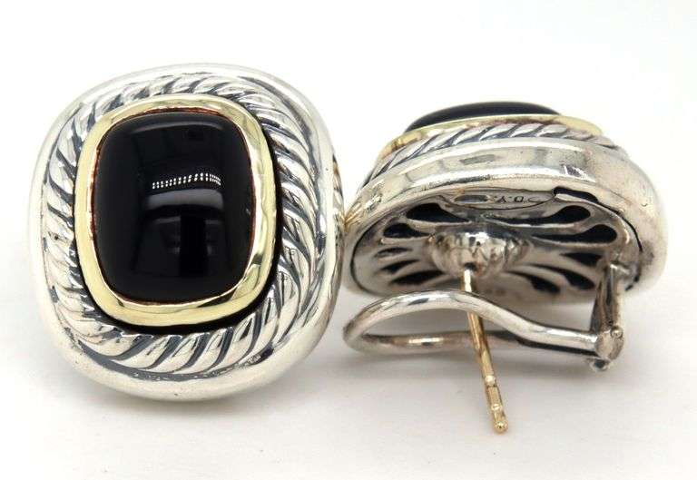 David Yurman Albion cable black onyx earrings