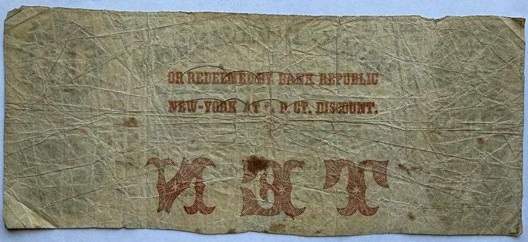 1858 $10 Bank of Commerce Savannah Ga Note