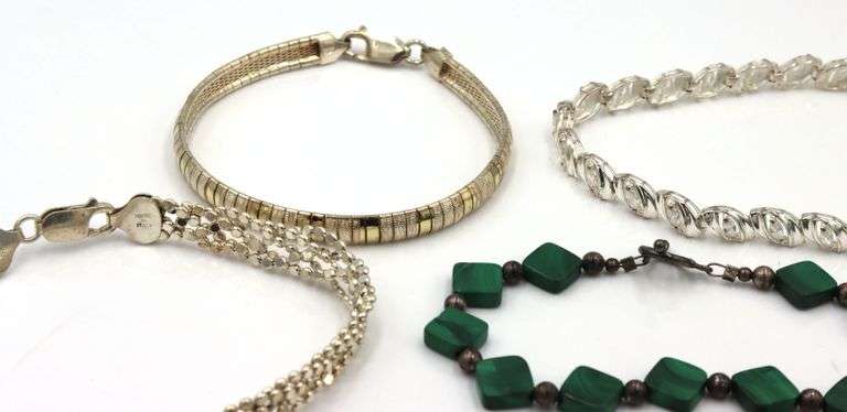 Group lot of 7 Vintage 925 sterling silver bracelets