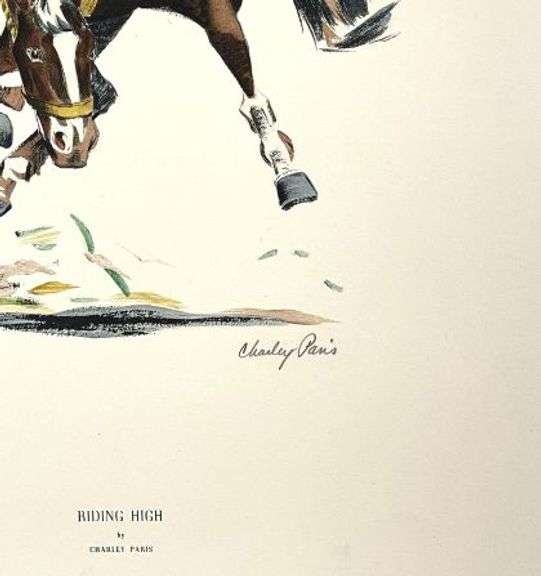 Riding High Signed Lithograph by Charley Paris