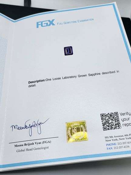 2.63 Sapphire, Octagonal step Lab grown Sapphire