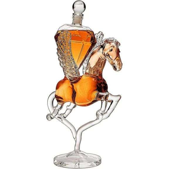 Pegasus Winged Horse Crystal Wine Decanter