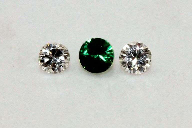 Natural Tsavorite & Diamond Set of 3