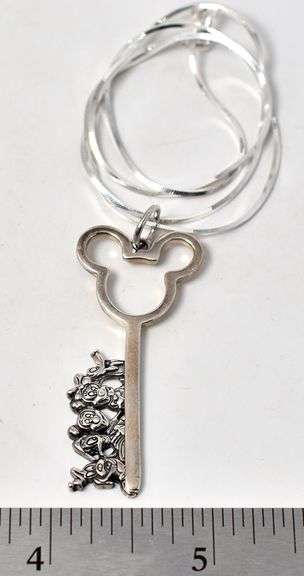 Disney Key Pendant Necklace in Sterling Silver