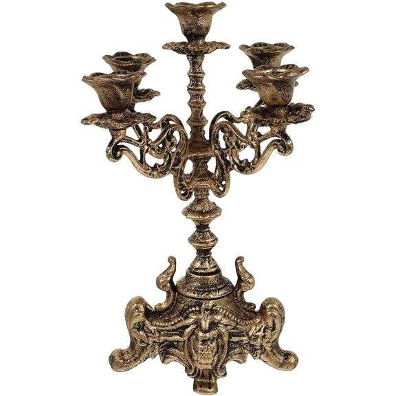 Cast Iron Bronze Candle Holder