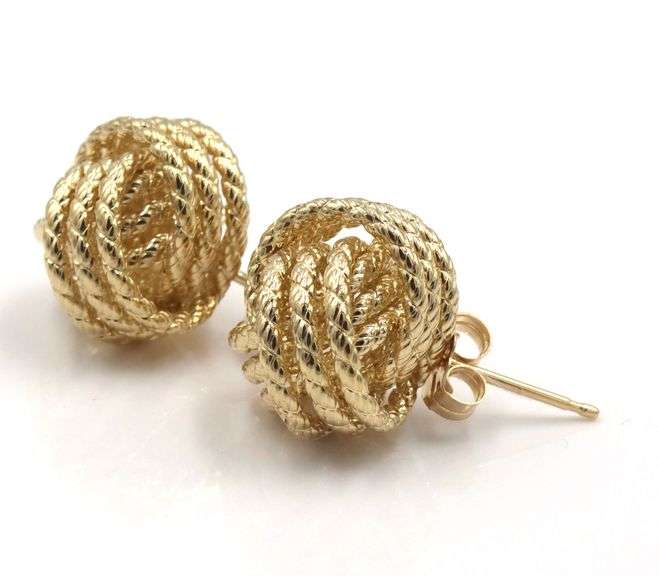 14kt Yellow gold Knot stud earrings