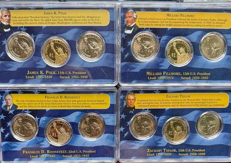 Cased Presidential Dollar Set