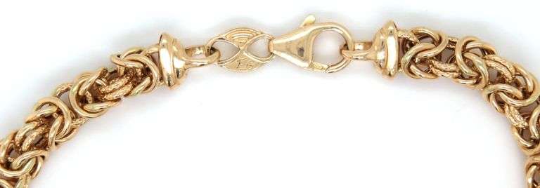 Popular 14K YG Byzantine Style Bracelet